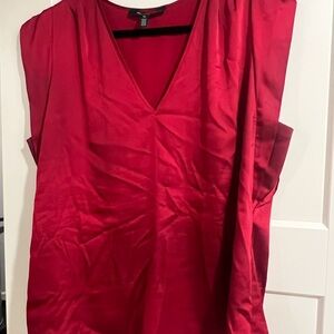 White House Black Market Red Sleeveless Blouse